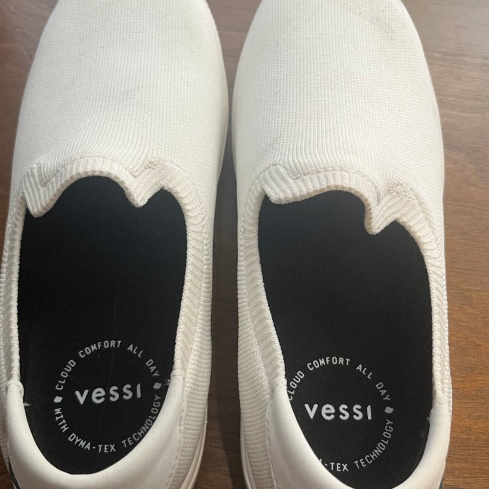 Vessi white slip on sneakers